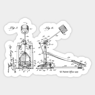 Awesome Gift For The Drummer Vintage Drum Beat Patent Print 1951 Sticker